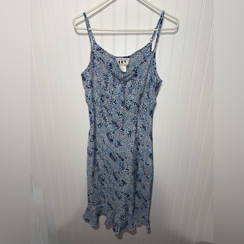 Vintage DBY Y2K Blue Floral Dress| Size Medium